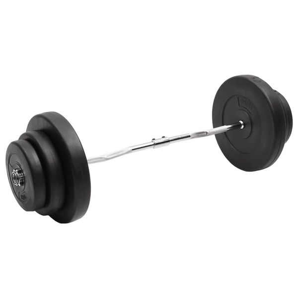 vidaXL Zakrivená obojručná činka so závažiami 60 kg