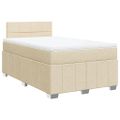 vidaXL Boxspring posteľ s matracom krémová 120x190 cm látka
