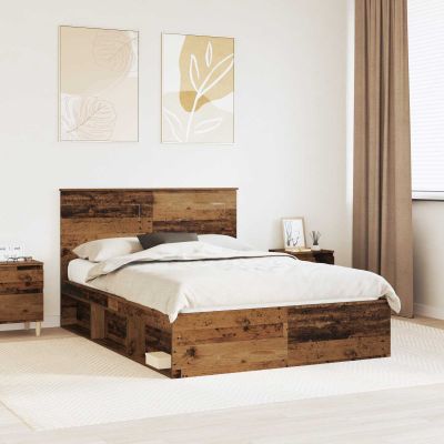 vidaXL Rám postele Staré drevo 160 x 200 cm Masívne borovicové drevo