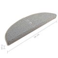 vidaXL Kobercové nášľapy na schody 15 ks sivé 56x17x3 cm