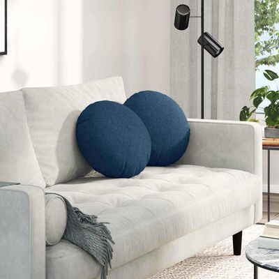 vidaXL Vankúše na sedenie 2 pcs Modrá Ø40 x 13 cm látka