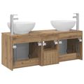 vidaXL Set kabinetov do kúpeľne 3 ks Dub artisan 49,5 x 44,5 x 65 cm