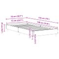 vidaXL Posteľný rám bez matraca sivý sonoma 75x190 cm kompozitné drevo