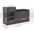 vidaXL Lavica na topánky sivá 94,5x31x57 cm kompozitné drevo