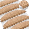 vidaXL Samolepiace schodové rohože 15 ks 80 x 24,5 x 3,5 cm Béžová