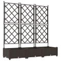vidaXL Záhradný kvetináč 3 ks Hnedá 120 x 40 x 125,5 cm PP