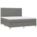 vidaXL Boxspring posteľ s matracom tmavosivá 160x200 cm látka