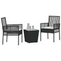 vidaXL Záhradný bistro set 3 ks Čierna polyratan