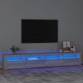 vidaXL TV skrinka s LED svetlami sivá sonoma 240x35x40 cm