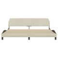 vidaXL Rám postele Dover krémová 200x200 cm látka