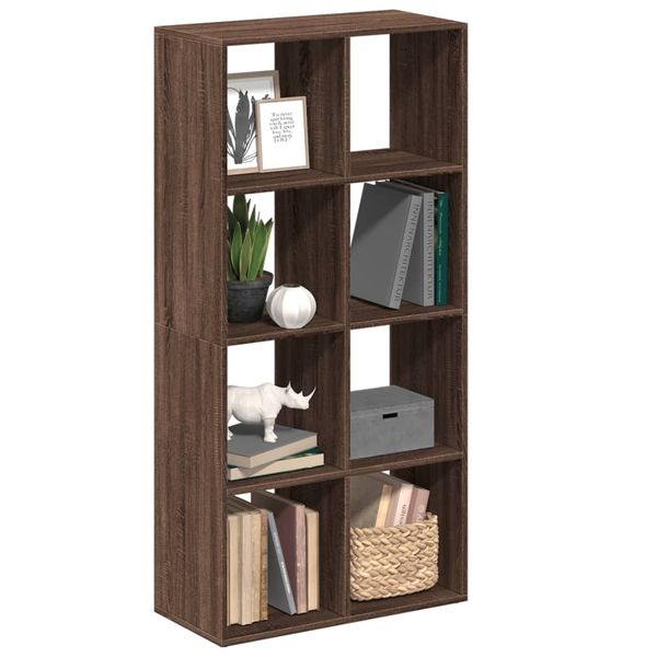 vidaXL Rozdeľovacia knižnica hnedý dub 69,5x29x69,5 cm kompozit. drevo