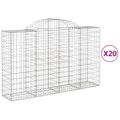 vidaXL Oblúkové gabionové koše 20 ks 200x50x120/140 cm pozink. železo