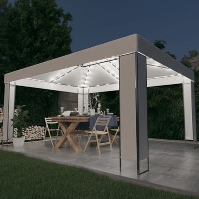 vidaXL Altánok s LED reťazou, biely 3x4 m
