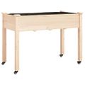vidaXL Kvetináč s kolieskami a vložkou 118x59x80 cm jedľový masív