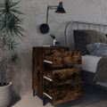 vidaXL Nočné stolíky s kovovými nohami 2 ks údený dub 40x35x69 cm