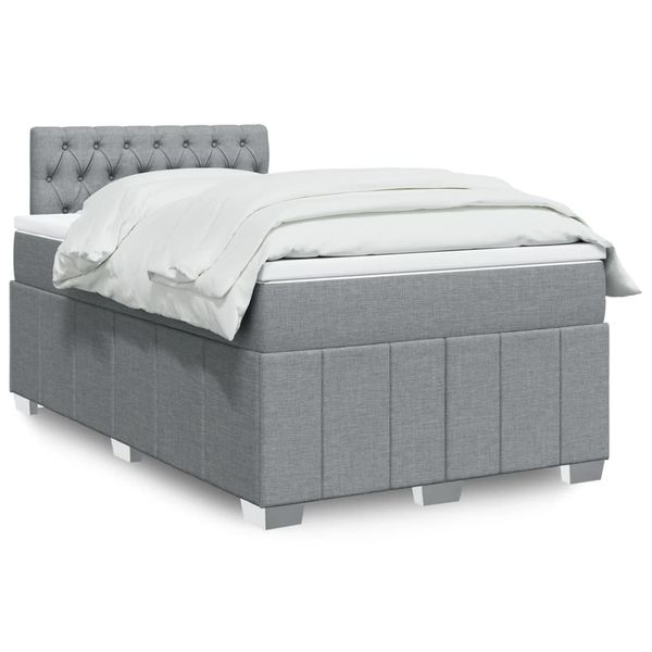 vidaXL Boxspring posteľ s matracom bledosivá 120x200 cm látka