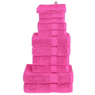 vidaXL 12-dielna prémiová sada uterákov SOLUND ružová 600 g/m²