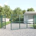 vidaXL Pletená záhradná brána zelená 350x125 cm pozinkovaná oceľ