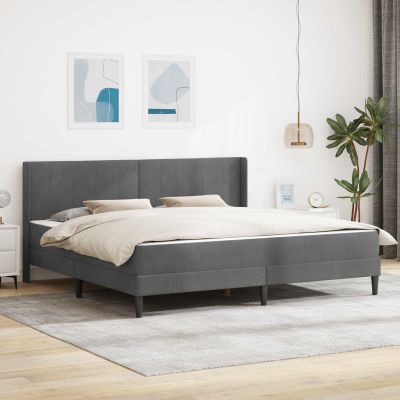 vidaXL Rám postele s matracom Tmavosivá 180 x 200 cm Zamat