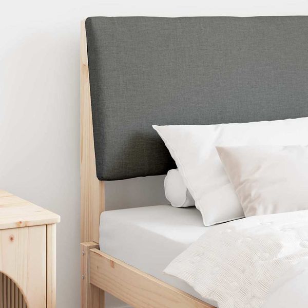 vidaXL Čalúnené čelo postele Tmavo šedá 90 cm Masívne borovicové drevo