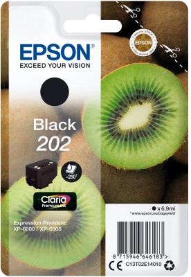 EPSON ink čierna 202 Premium - singlepack 6,9 ml, 250s, štandard