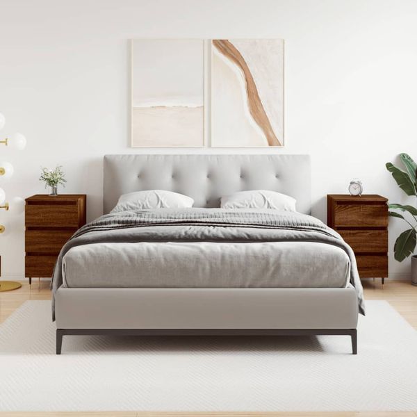 vidaXL Nočné stolíky 2 ks hnedý dub 40x35x69 cm kompozitné drevo