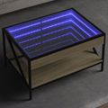 vidaXL Konferenčný stolík s nekonečnými LED dub sonoma 70x50x38 cm