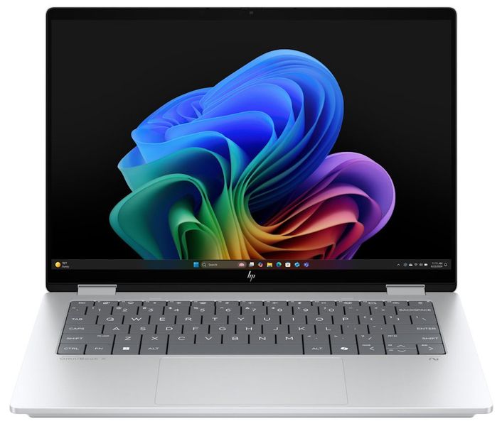 HP Omnibook X Flip/14-fm0001nc/U5-226V/14"/WUXGA/T/16GB/1TB/Intel int/W11H/Silver/2R Konvertibilní notebook, Core Ultra 5 226V, 16GB LPDDR5X, 1TB SSD, Intel Arc 130V, 14" 2K OLED dotykový, W11H, stríbrný