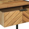 vidaXL Konzolový stôl Hnedá 90 x 35 x 75 cm Pevné akáciové drevo