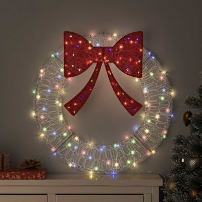 vidaXL Veniec s 60 LED-i Viacfarebný 76 x 76 x 8,5 cm Akryl