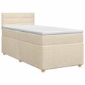 vidaXL Posteľ boxspring s matracom Krémová 100 x 200 cm Látka
