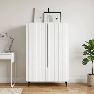 vidaXL Servírovacia skriňa Biela 66 x 34,5 x 97 cm Kompozitné drevo