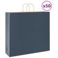 vidaXL Papierové tašky 50 ks s rúčkami, modré, 54x15x49 cm