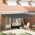 vidaXL Rám markízy Antracitová 450 × 300 cm Polyester s PU povrchom