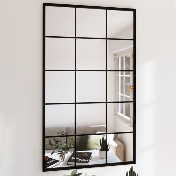 vidaXL Nástenné zrkadlá 2 ks čierne 100x60 cm kov