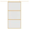 vidaXL Posuvné dvere zlaté 102,5x205 cm matné ESG sklo a hliník