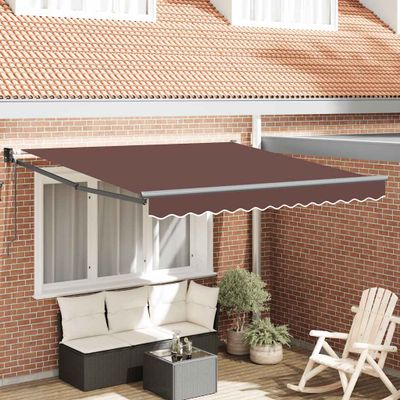 vidaXL Automaticky zaťahovacia markíza hnedá 300x250 cm