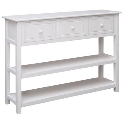 vidaXL Komoda biela 108x30x76 cm masívne drevo paulownia