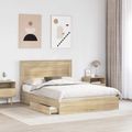 vidaXL Úložná posteľ Sonoma dub 150 x 200 cm Kompozitné drevo