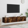 vidaXL TV nástenné skrinky s LED svetlami 2 ks dymový dub 80x35x31 cm