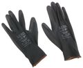 Rukavice pracovné z polyesteru polomáčané v PU GLOVE PE-PU 9, čierne, veľ. 9", 6 párov SIXTOL