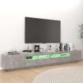 vidaXL TV skrinka s LED svetlami betónová sivá 260x35x40 cm