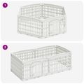 vidaXL 6 panelový psí výbeh 122 x 106,5 x 40 cm Plast Biela Skladací