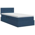 vidaXL Postel s úložným prostorem a matrací Modrá 90 x 190 cm Zamat