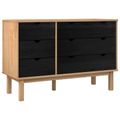 vidaXL Zásuvkový kabinet so zásuvkou OTTA Čierna 111 x 43 x 73,5 cm
