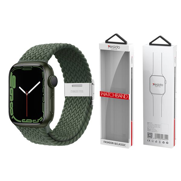 YESIDO WB23 PLETENÝ REMIENOK pre APPLE WATCH 42/44/45 KHAKI