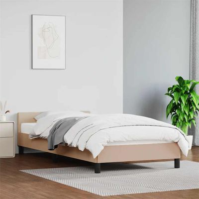 vidaXL Posteľný rám s čelom bez matraca kapučínový 80x200 cm