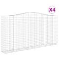 vidaXL Oblúkový gabionový kôš 4 ks 400x50x200/220cm pozinkované železo
