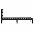 vidaXL Posteľný rám čierny 75x190 cm malé jednolôžko masívne drevo