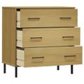 vidaXL Komoda s 3 zásuvkami hnedá 77x40x79,5 cm masívne drevo OSLO